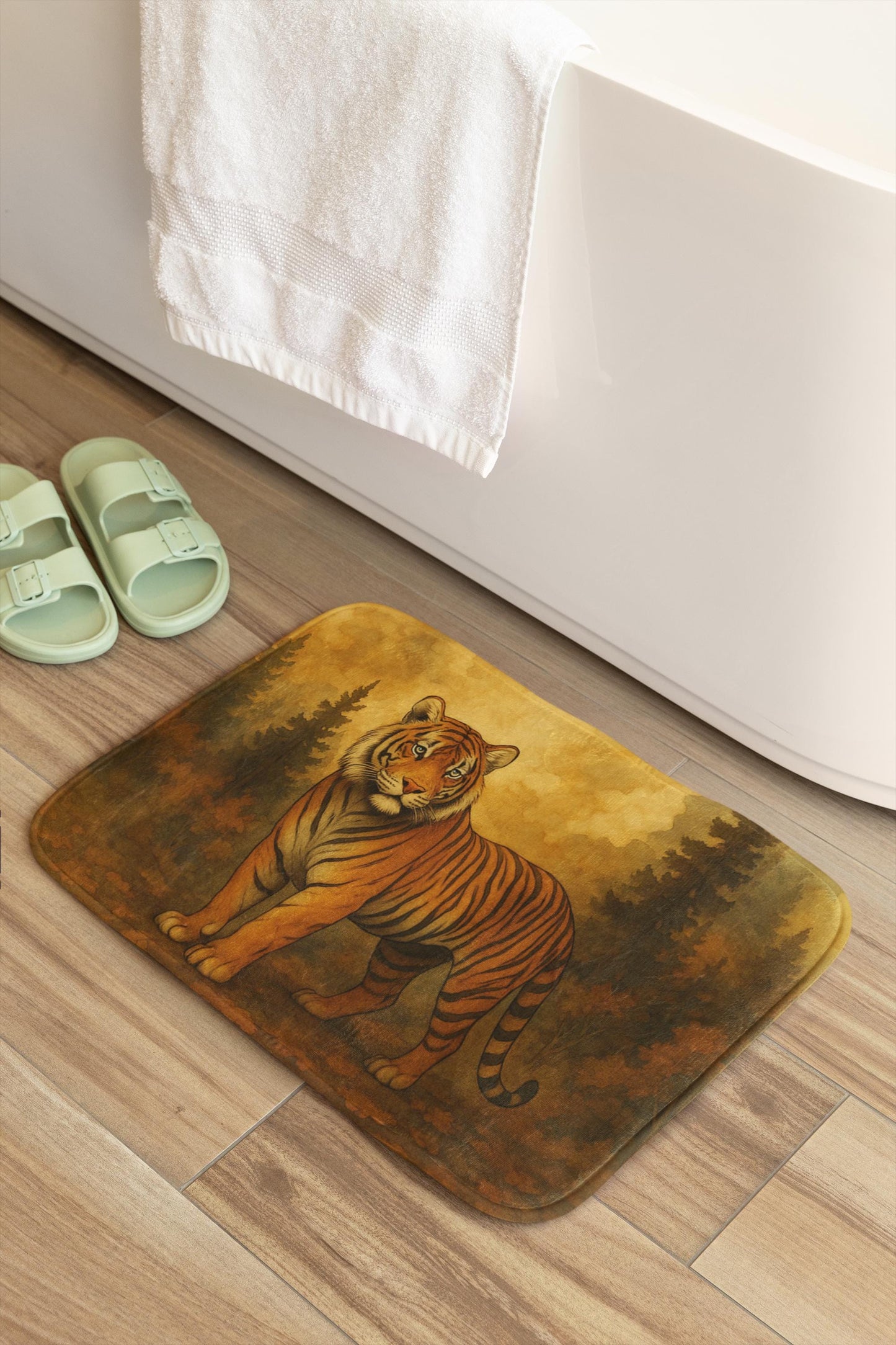 Tiger Bath Mat – Bold Jungle Animal Print Bathroom Rug