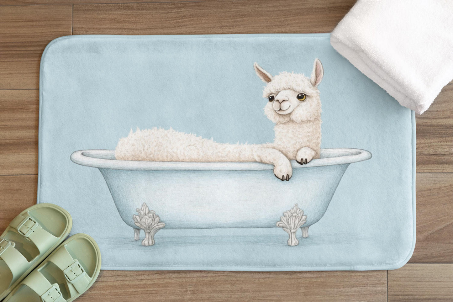 Alpaca Bath Mat – Cute Animal Bathroom Rug