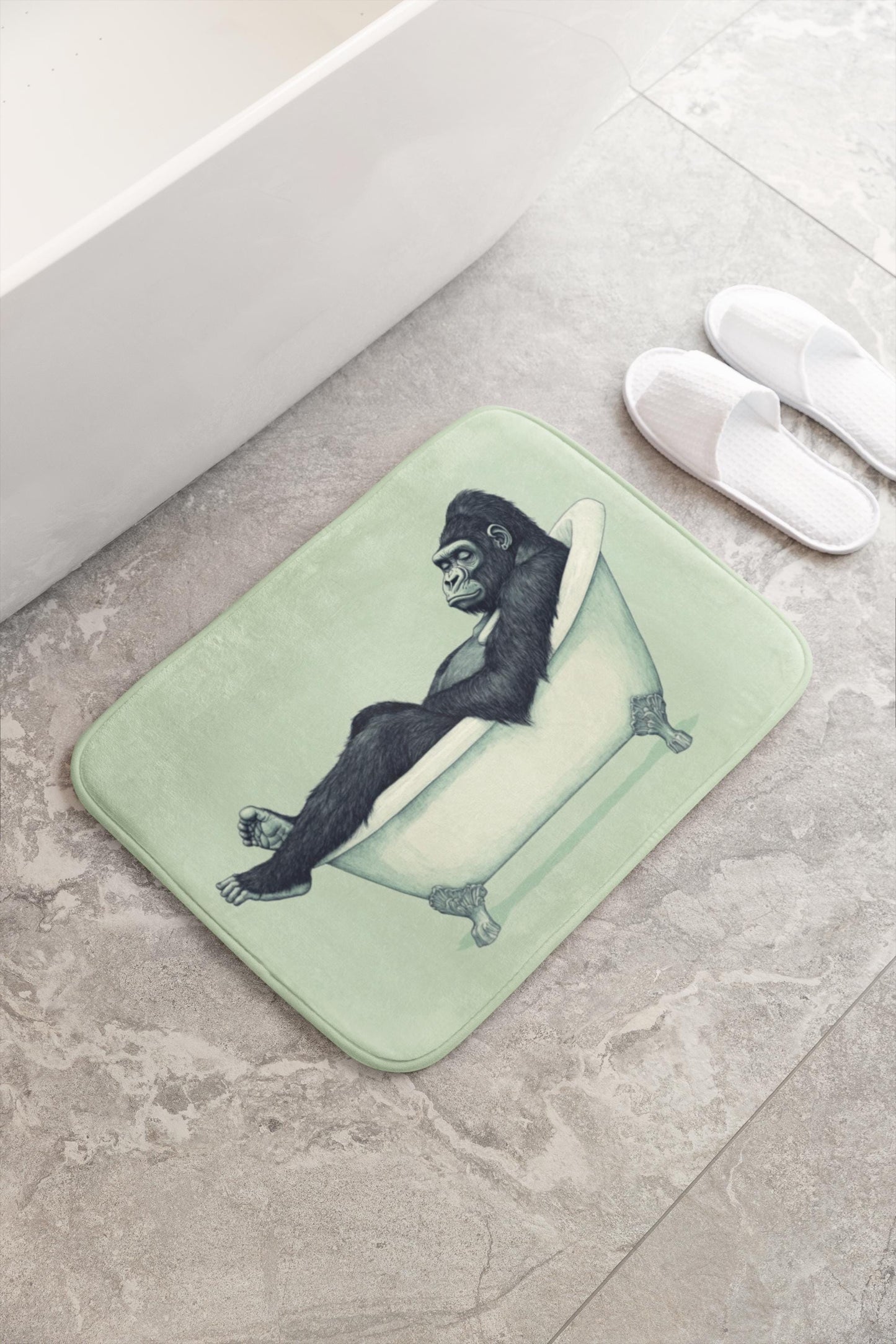 Gorilla Bath Mat – Jungle Animal Bathroom Rug, Safari Decor