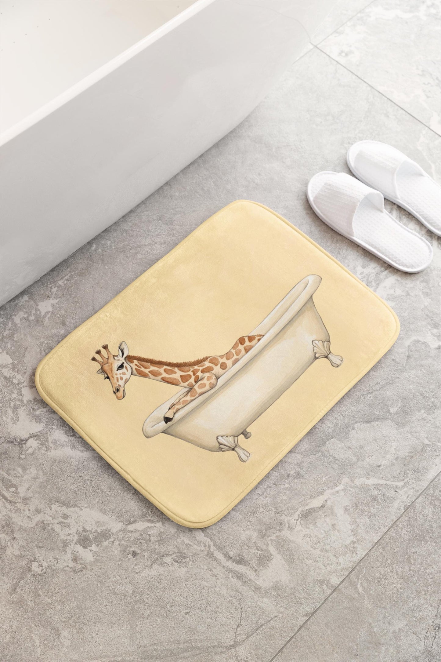 Giraffe Bath Mat – Safari Animal Bathroom Rug
