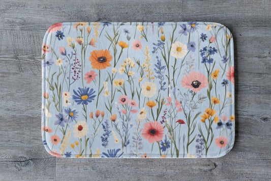 Wildflower Bath Mat – Cottagecore Floral Bathroom Rug