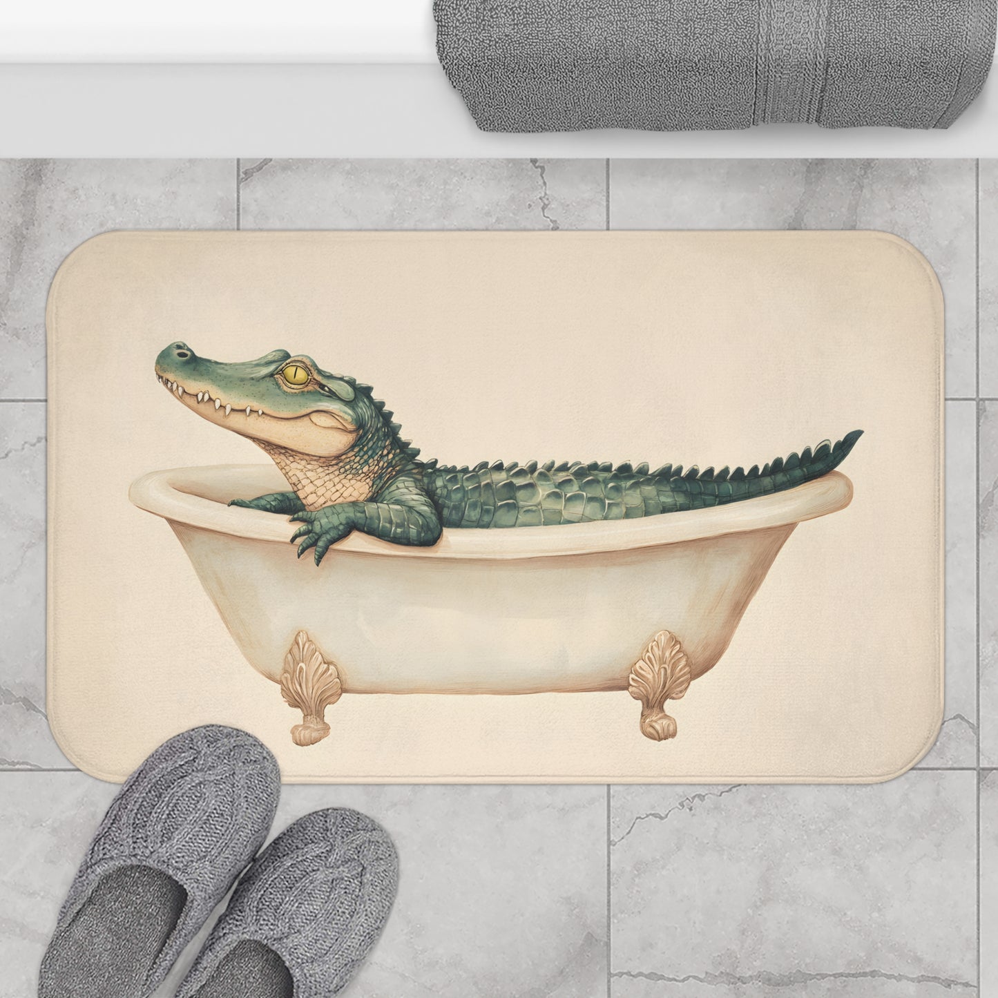 Alligator Bath Mat – Funny Animal Bathroom Rug