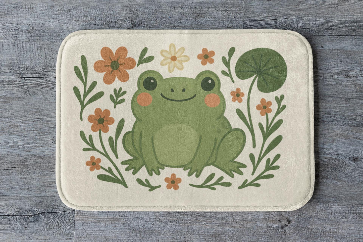 Frog Bath Mat – Cute Smiling Frog Bathroom Rug