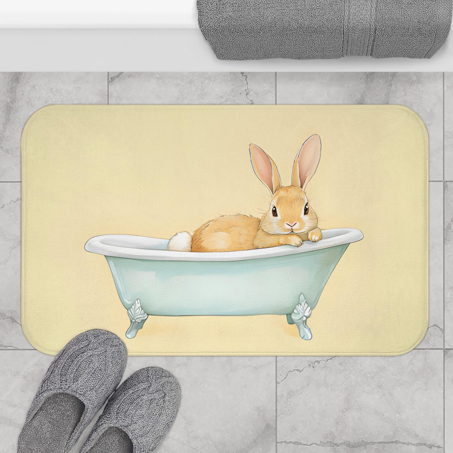 Cute Bunny Bath Mat – Whimsical Rabbit Bathroom Rug