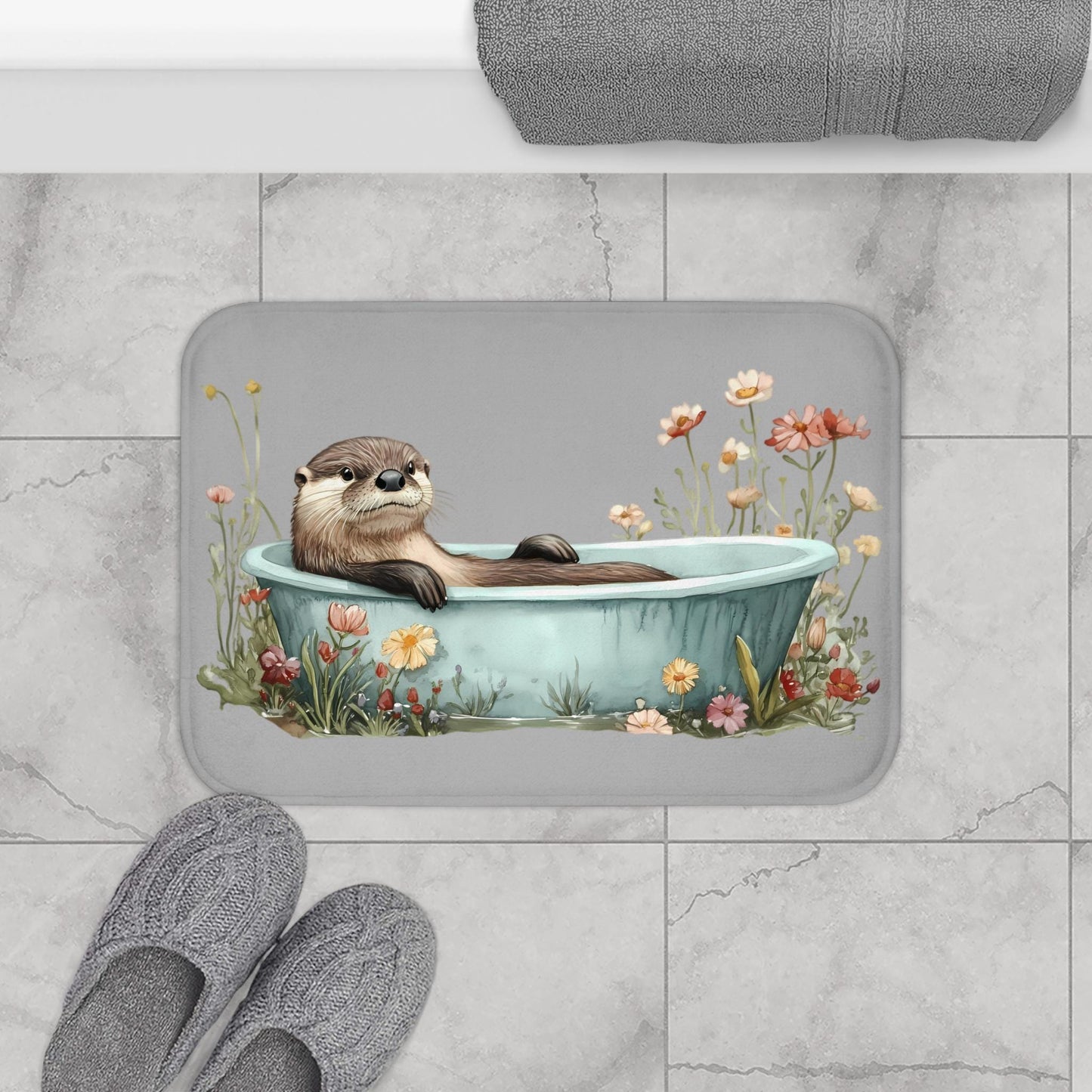 Otter Bath Mat – Funny Animal Bathroom Rug with Cute Design