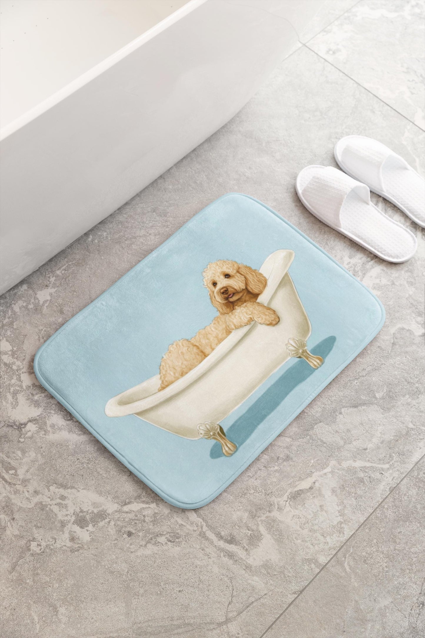 Goldendoodle Bath Mat – Cute Dog Bathroom Rug