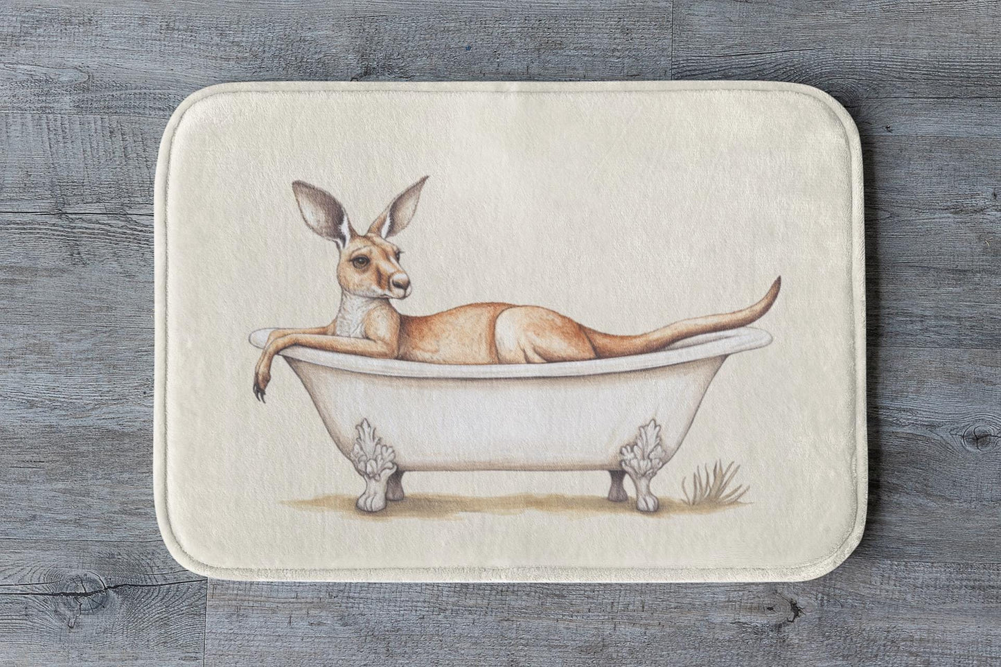 Kangaroo Bath Mat – Australian Animal Bathroom Rug, Cute Decor, Soft Non-Slip