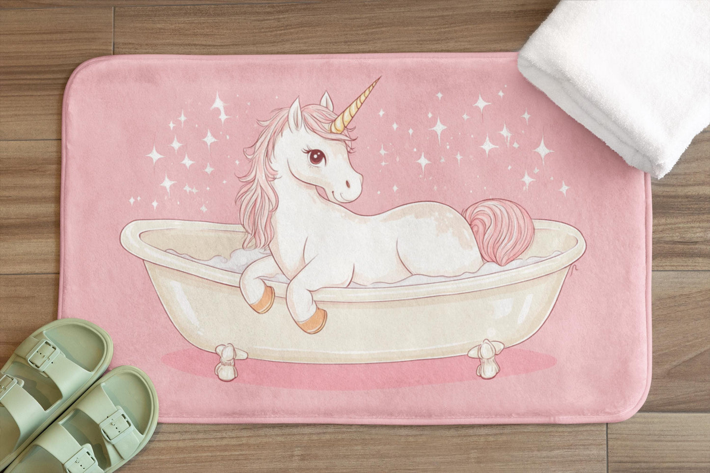 Unicorn Bath Mat – Cute Pink Magical Bathroom Rug