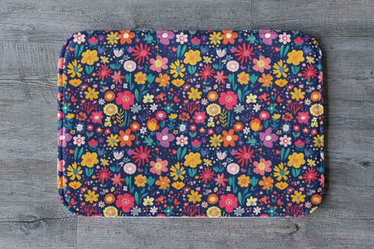 Dark Floral Bath Mat – Bold Botanical Bathroom Rug