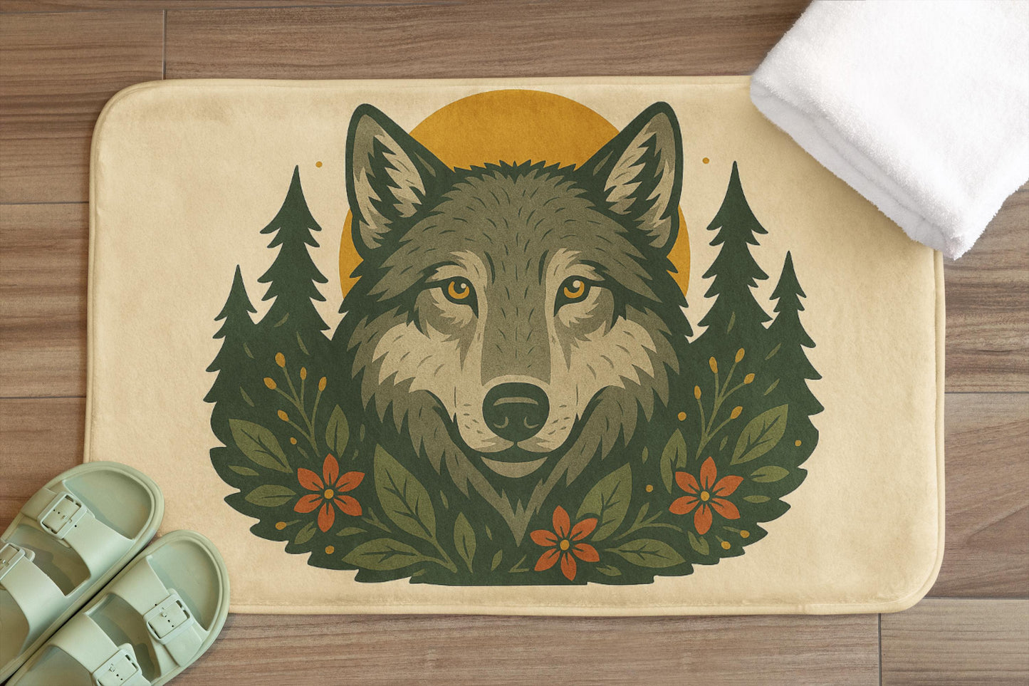 Wolf Bath Mat – Wild Animal Bathroom Rug