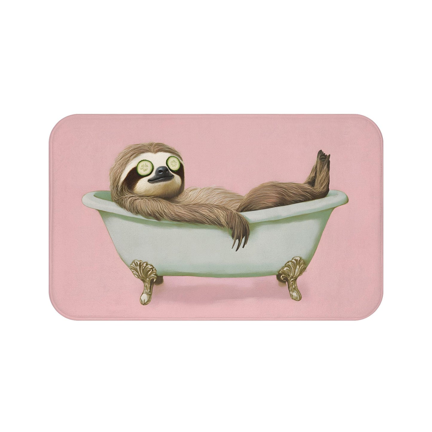 Sloth Bath Mat – Funny Animal Bathroom Rug, Self-Care Whimsical Decor & Gift