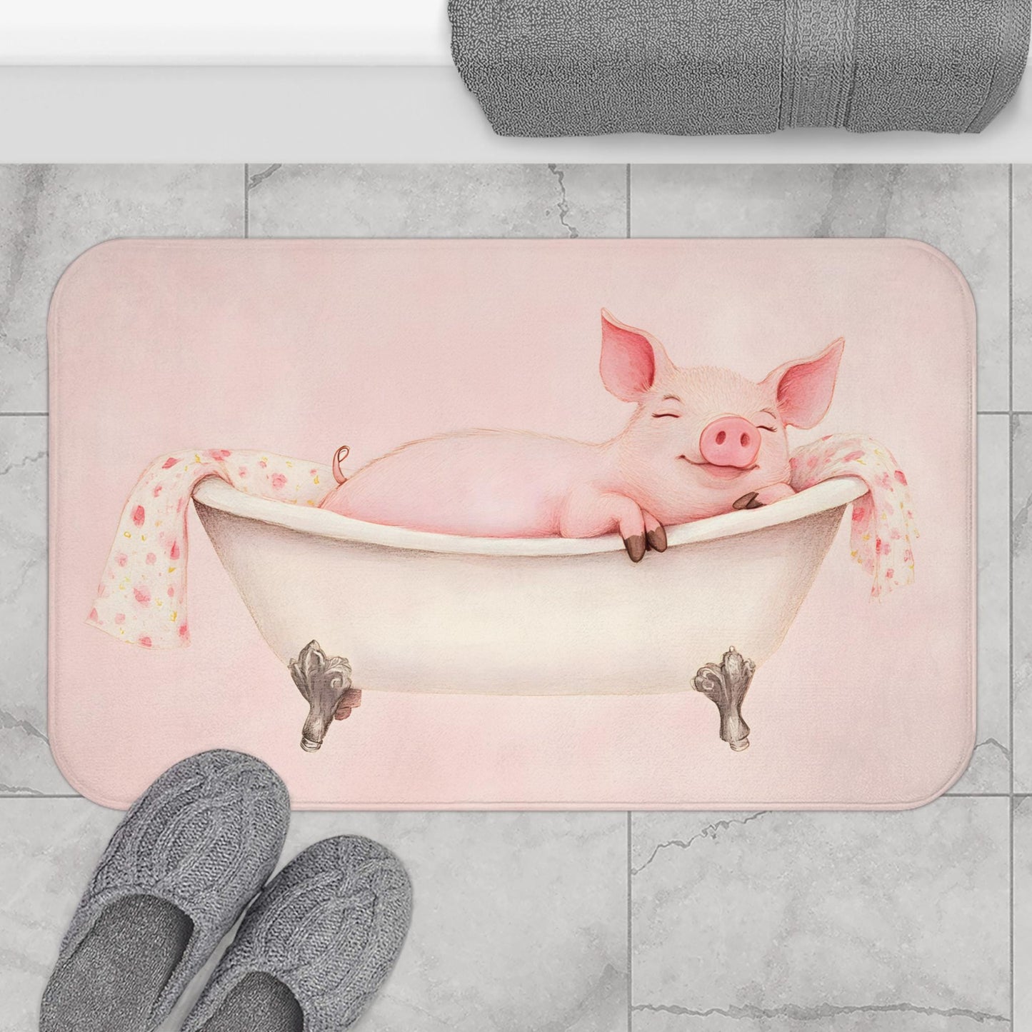 Pig Bath Mat – Funny Farm Animal Bathroom Rug