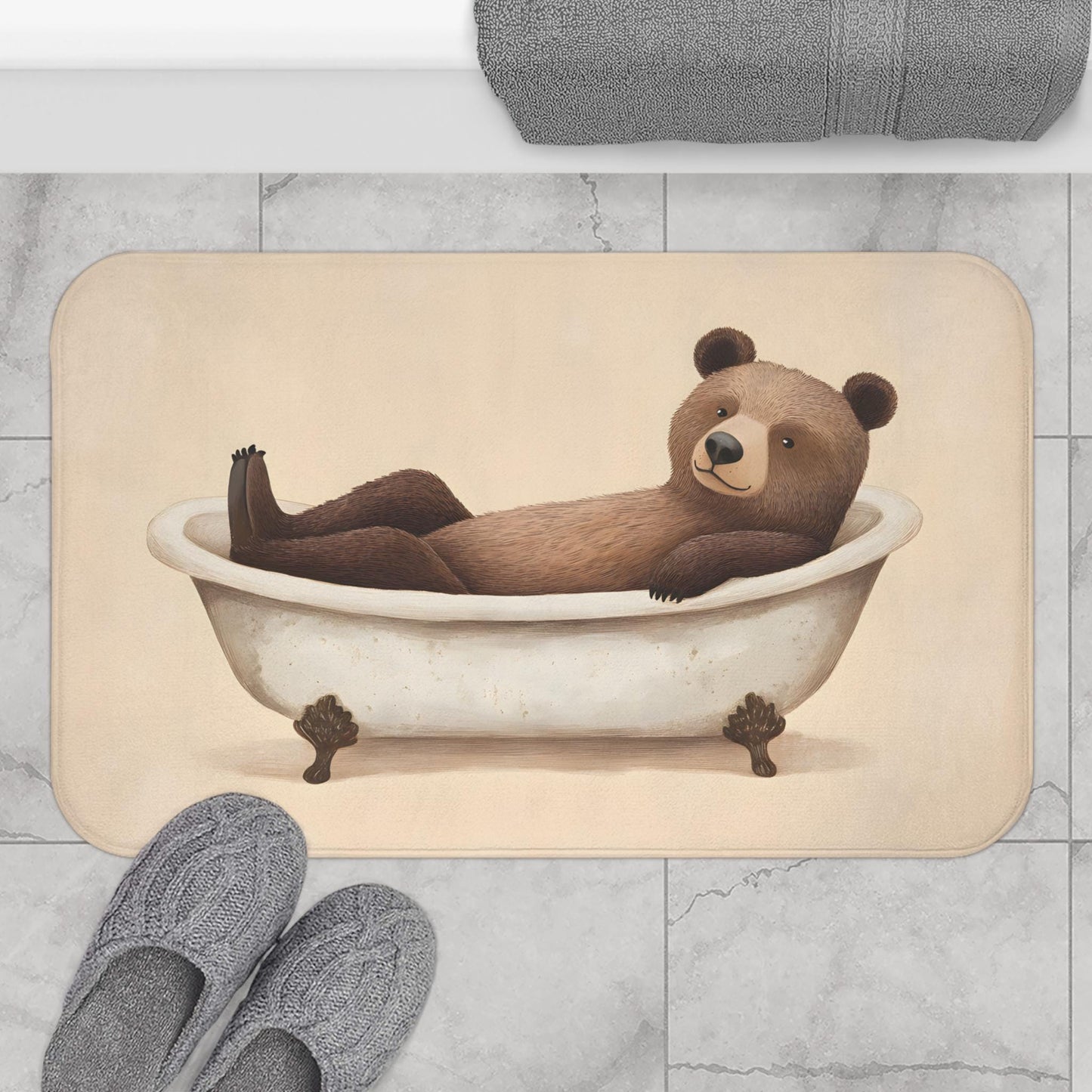 Bear Bath Mat – Rustic Woodland Bathroom Rug