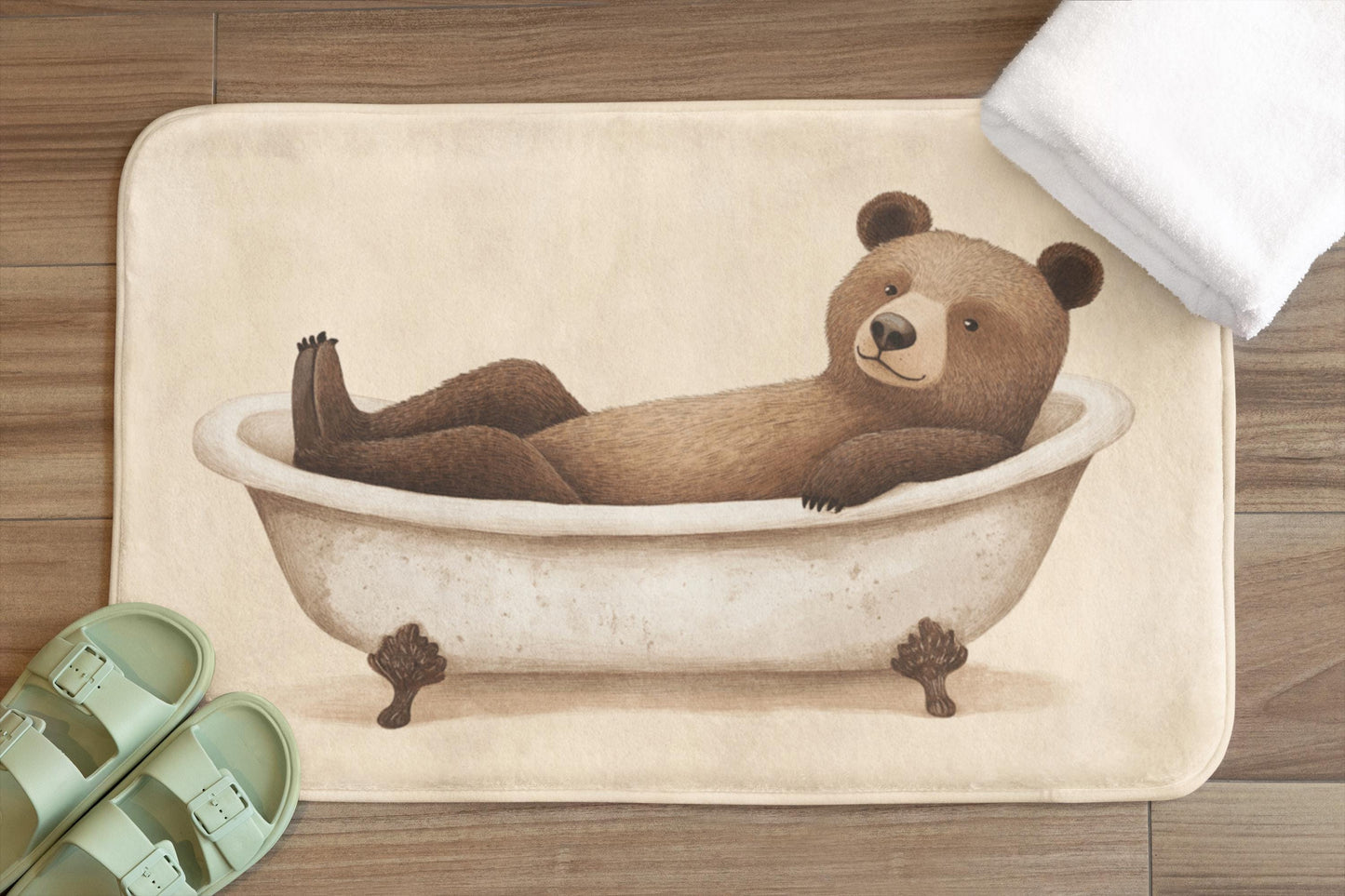 Bear Bath Mat – Rustic Woodland Bathroom Rug