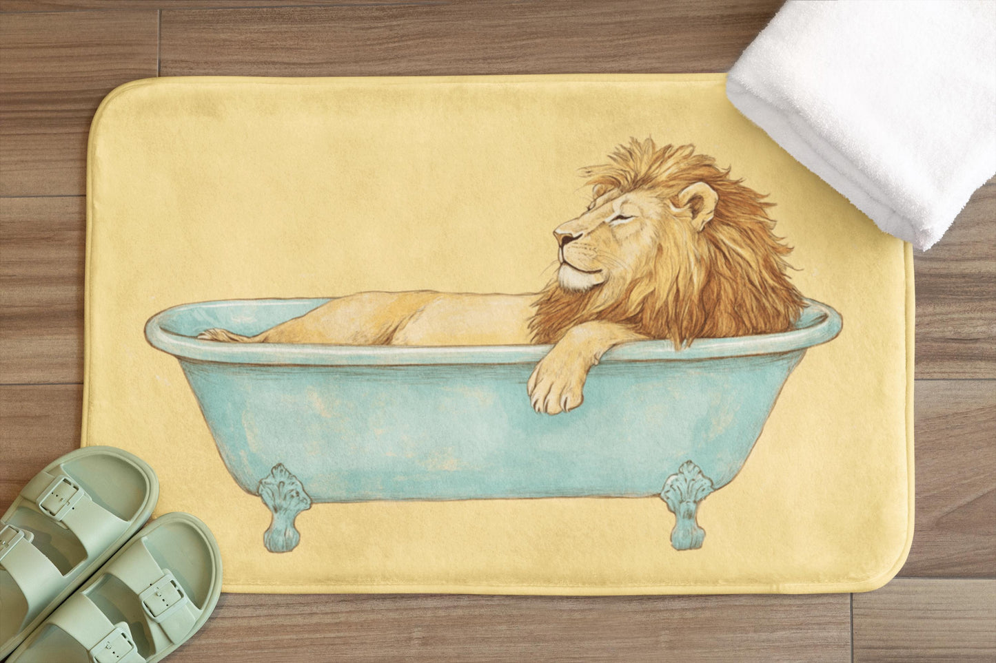 Lion Bath Mat – Majestic Safari Animal Rug, Bold Jungle Bathroom Decor