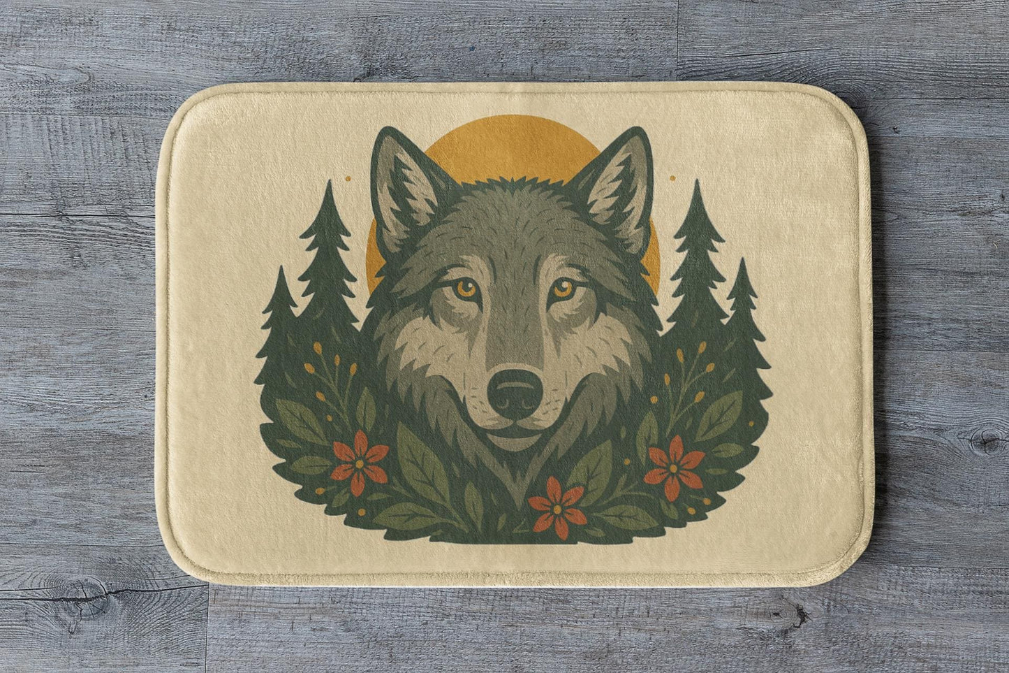 Wolf Bath Mat – Wild Animal Bathroom Rug