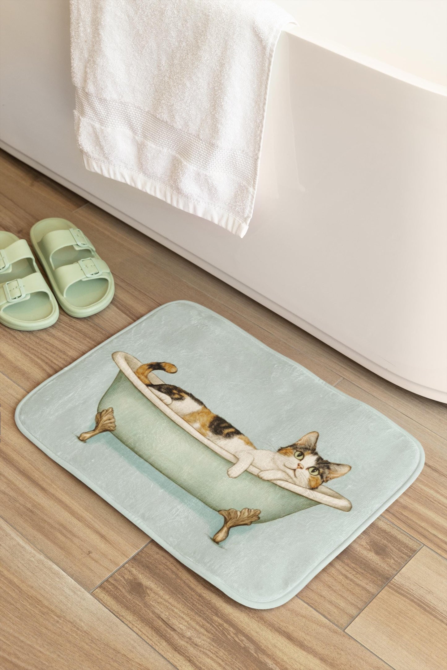 Cat Bath Mat – Cute Cat Bathroom Rug, Kitty Decor, Soft Non-Slip