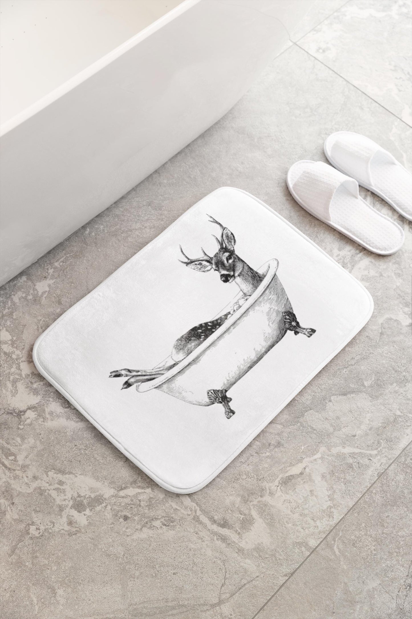 Deer Bath Mat – Woodland Forest Bathroom Rug