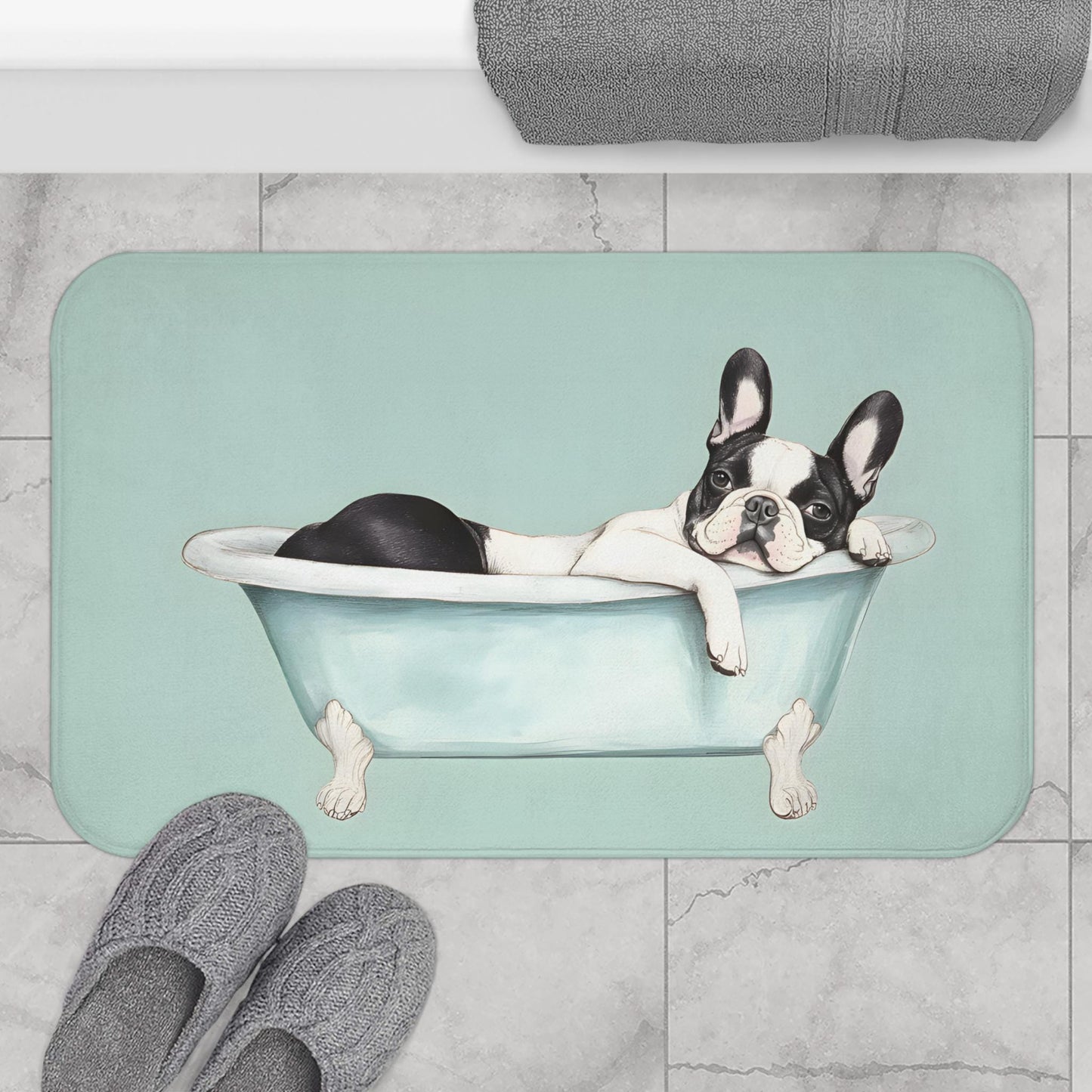 French Bulldog Bath Mat – Cute Dog Lover Bathroom Rug