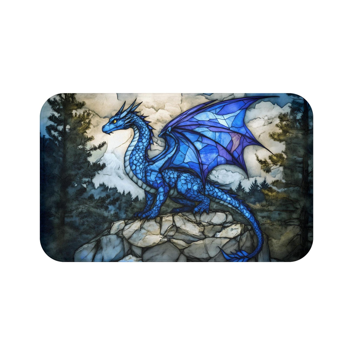 Blue Dragon Bath Mat – Fantasy Bathroom Decor