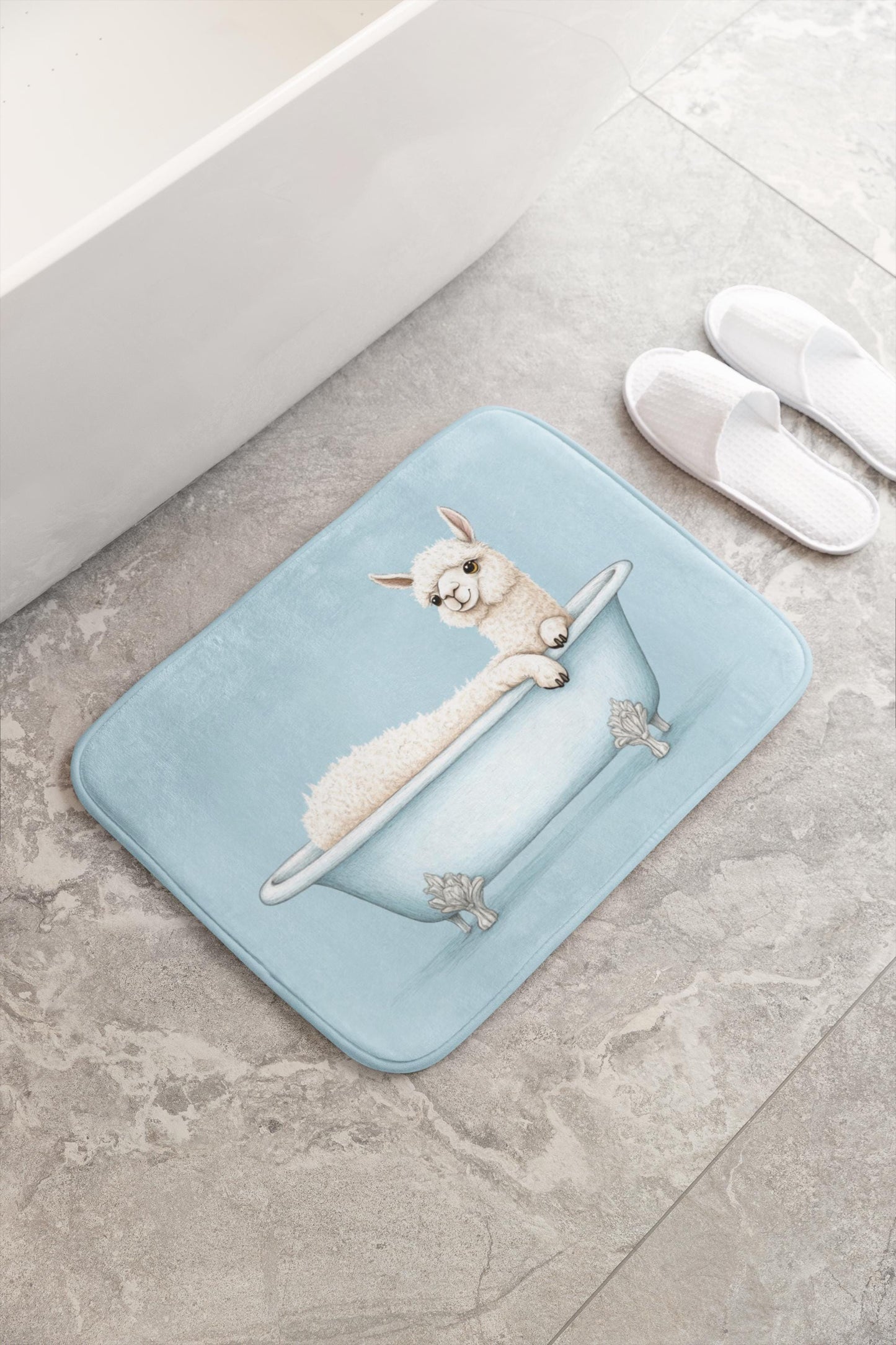 Alpaca Bath Mat – Cute Animal Bathroom Rug
