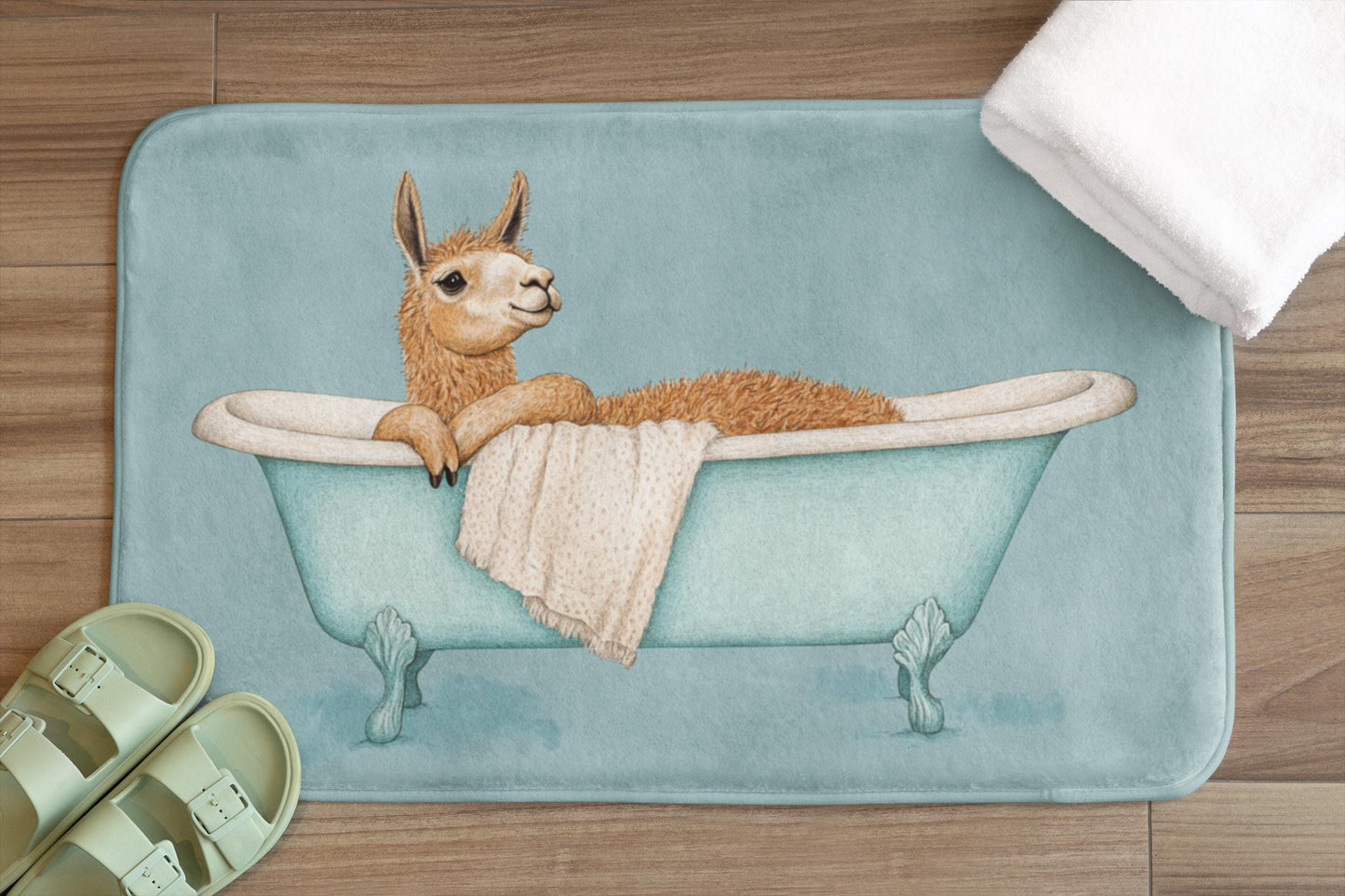 Llama Bath Mat – Cute Funny Animal Bathroom Rug