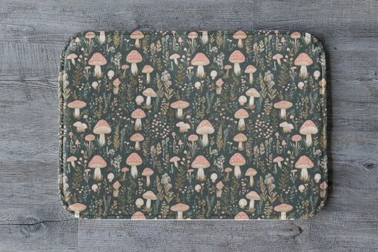 Dark Mushroom Bath Mat – Woodland Cottagecore Rug