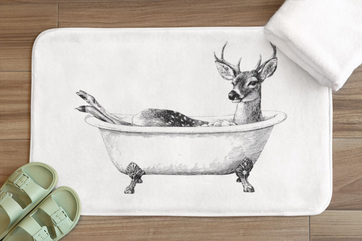 Deer Bath Mat – Woodland Forest Bathroom Rug