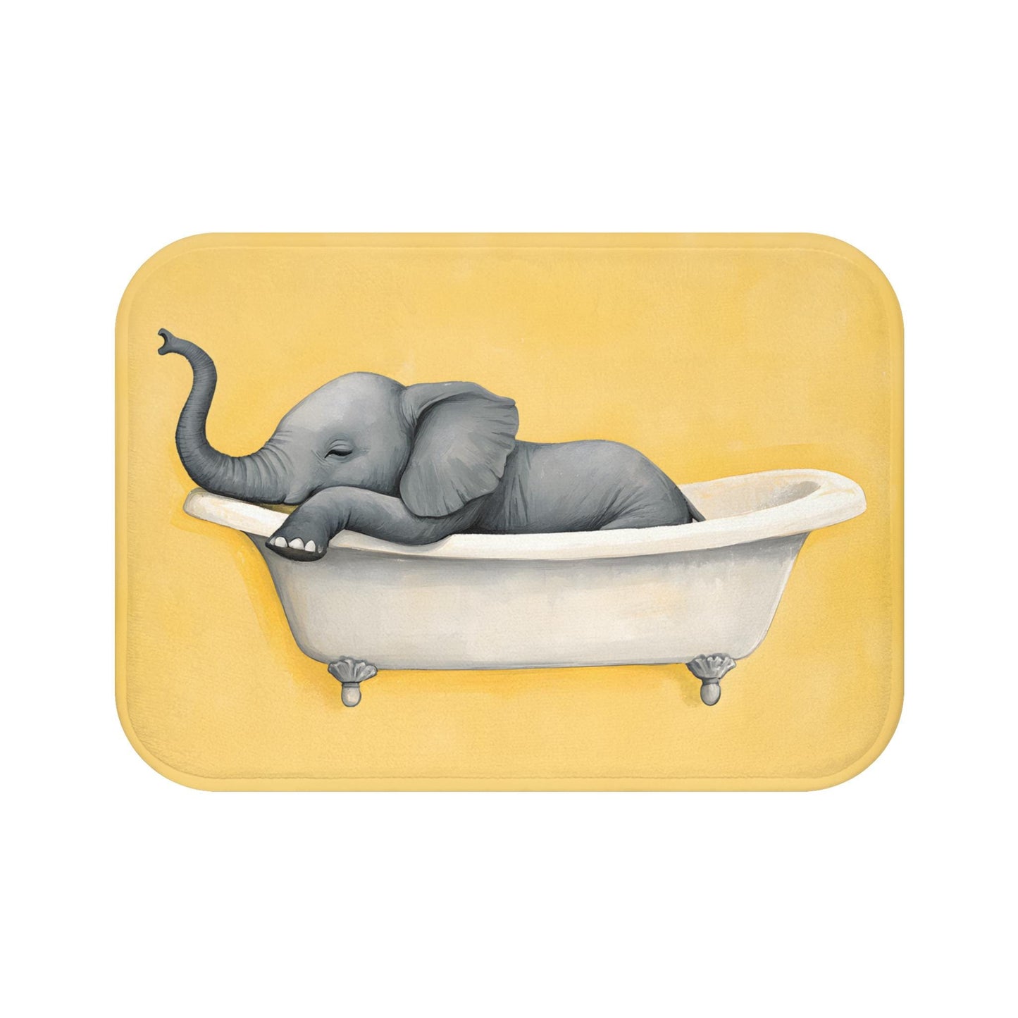 Elephant Bath Mat – Cute Safari Animal Bathroom Rug, Whimsical Wildlife Decor