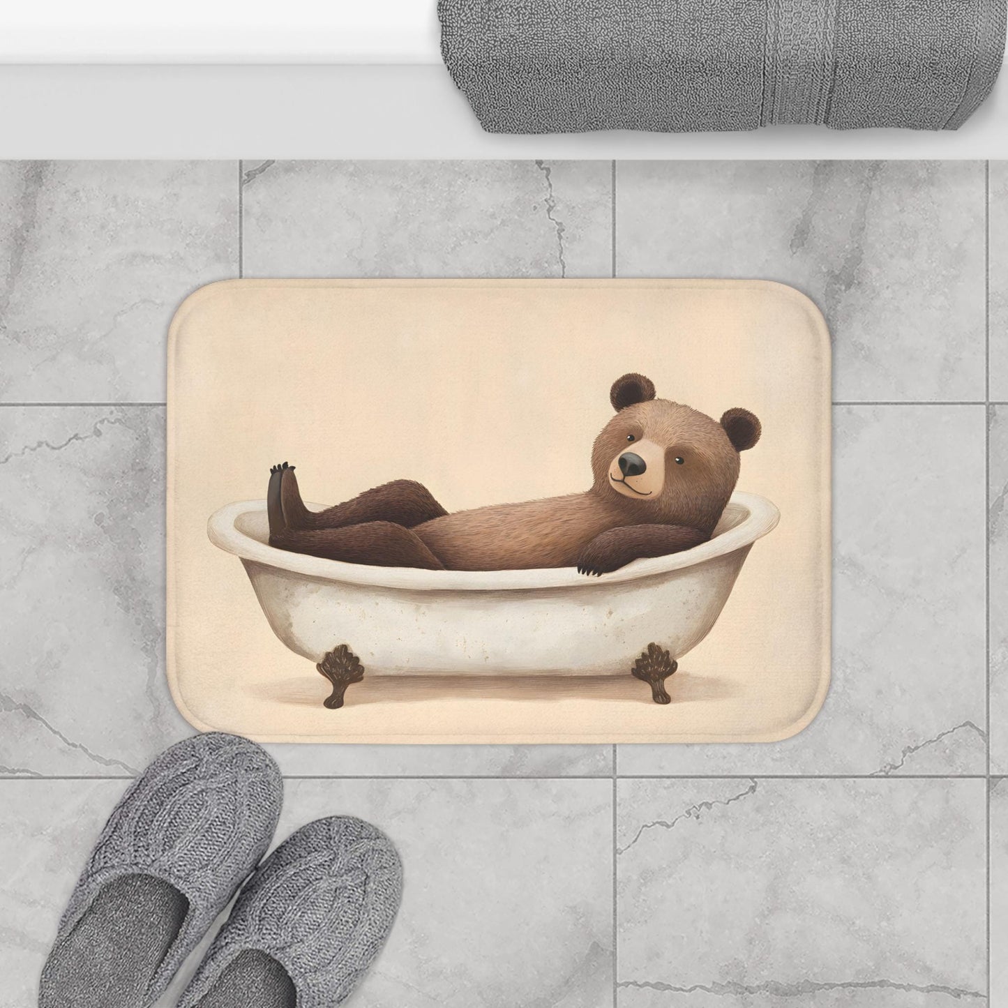 Bear Bath Mat – Rustic Woodland Bathroom Rug