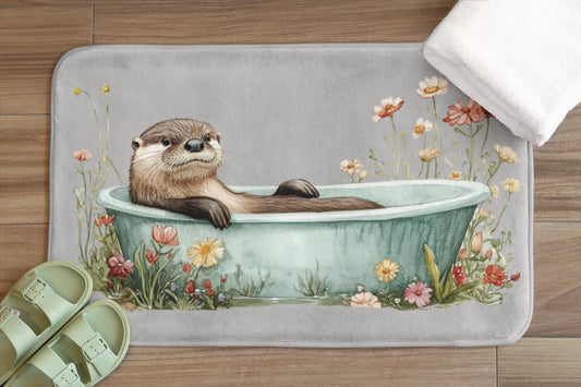 Otter Bath Mat – Funny Animal Bathroom Rug with Cute Design