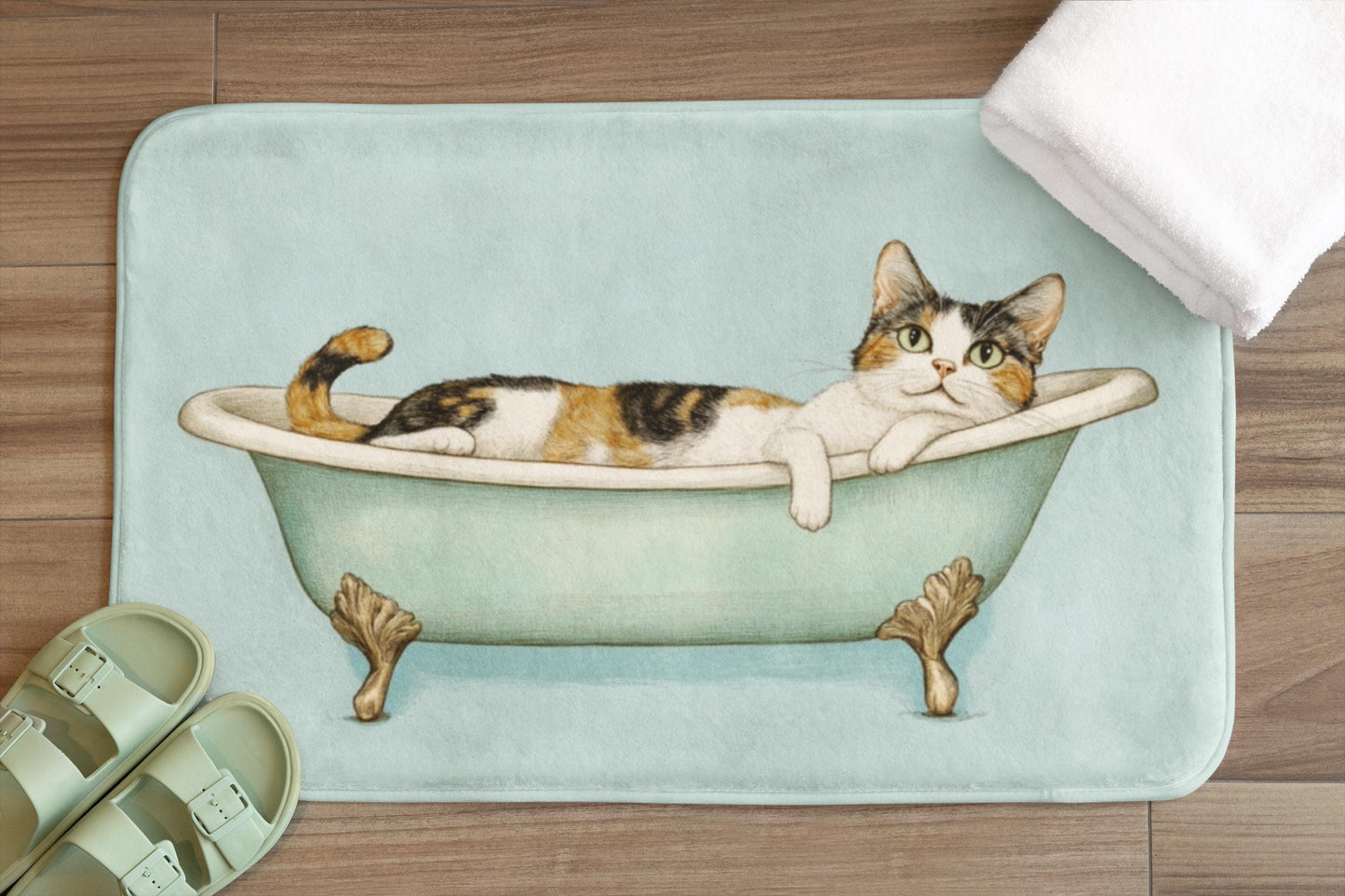 Cat Bath Mat – Cute Cat Bathroom Rug, Kitty Decor, Soft Non-Slip