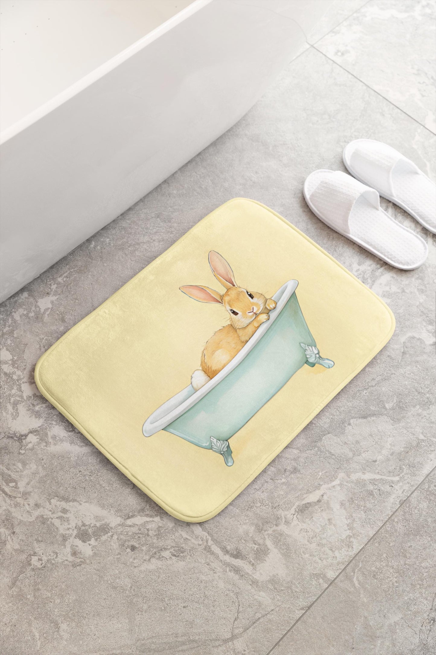 Cute Bunny Bath Mat – Whimsical Rabbit Bathroom Rug