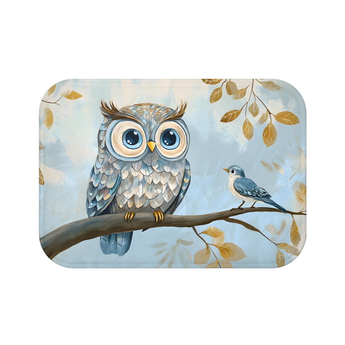Owl Bath Mat – Woodland Bird Bathroom Rug, Cozy Animal Decor, Soft Non-Slip