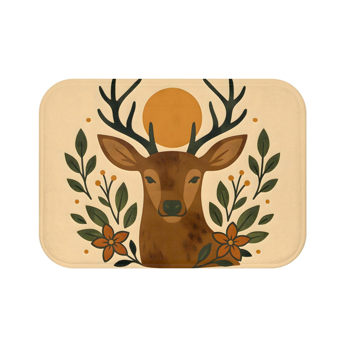 Deer Bath Mat – Rustic Woodland Bathroom Rug with Animal Design