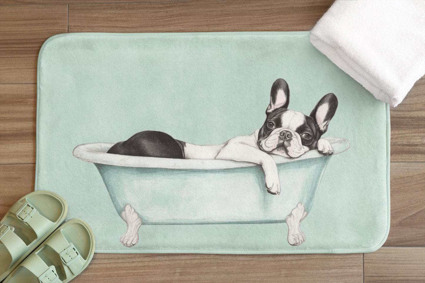 French Bulldog Bath Mat – Cute Dog Lover Bathroom Rug