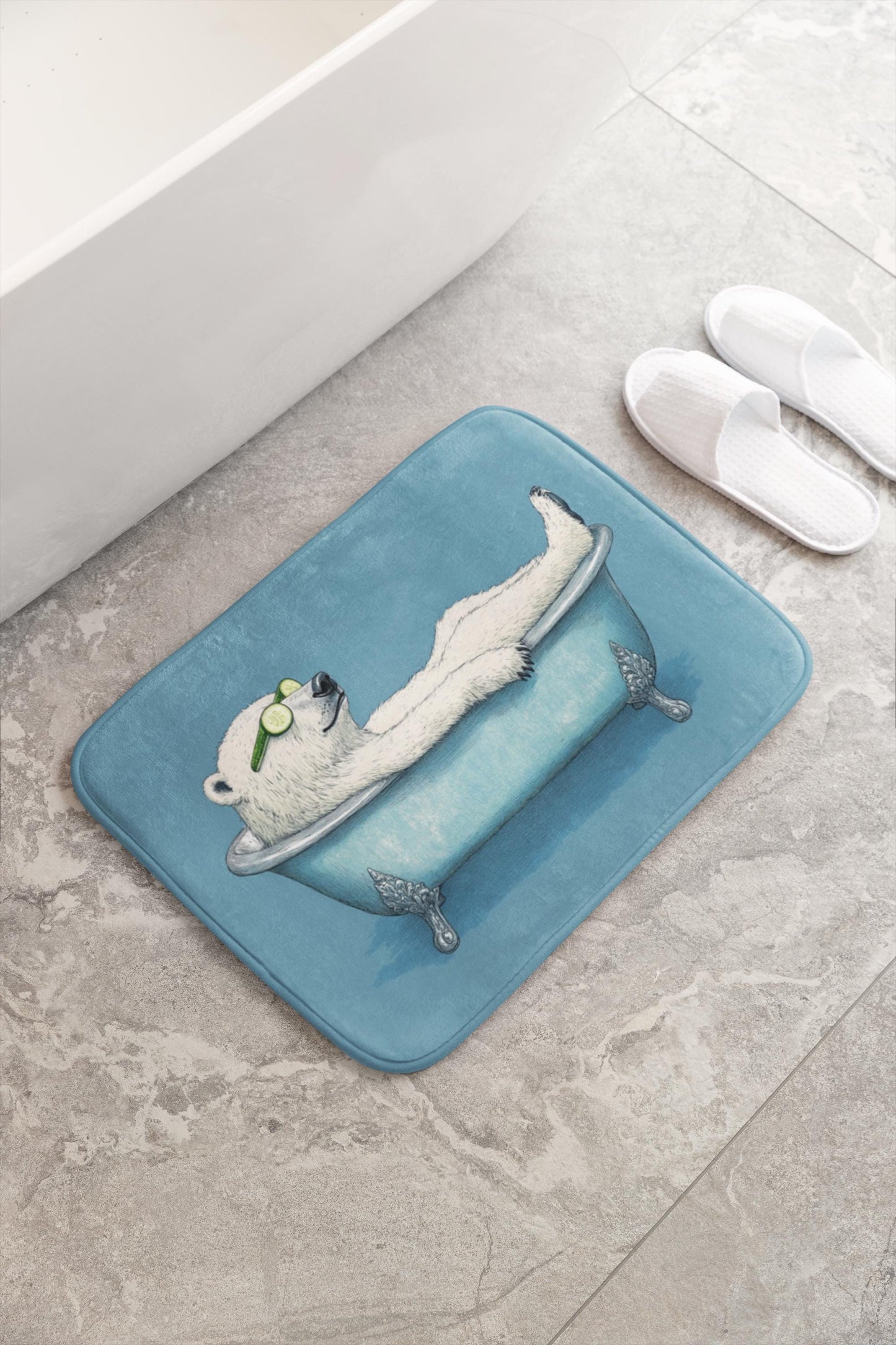 Cute Polar Bear Bath Mat – Arctic Animal Bathroom Rug