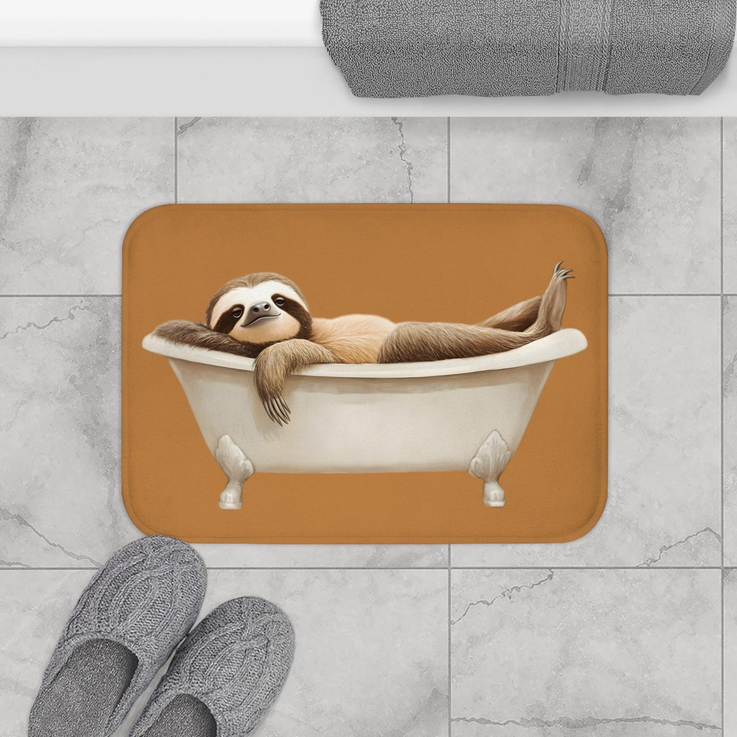 Sloth Bath Mat – Cozy Animal Bathroom Rug for Relaxed Home Decor