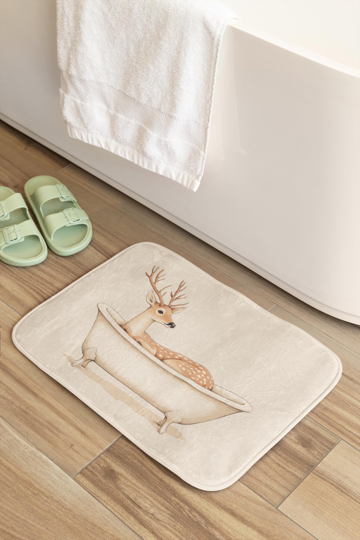 Deer Bath Mat – Rustic Woodland Bathroom Rug