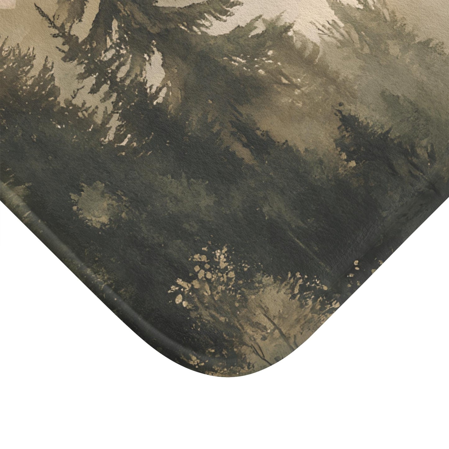 Forest Bath Mat – Mountain Landscape Rug, Nature Inspired Decor