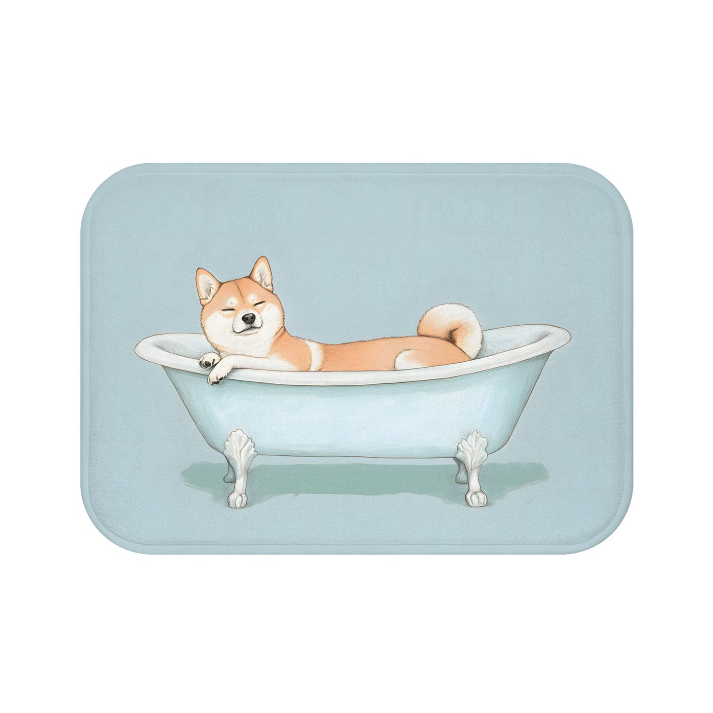 Shiba Inu Bath Mat – Cute Dog Bathroom Rug for Pet Lovers