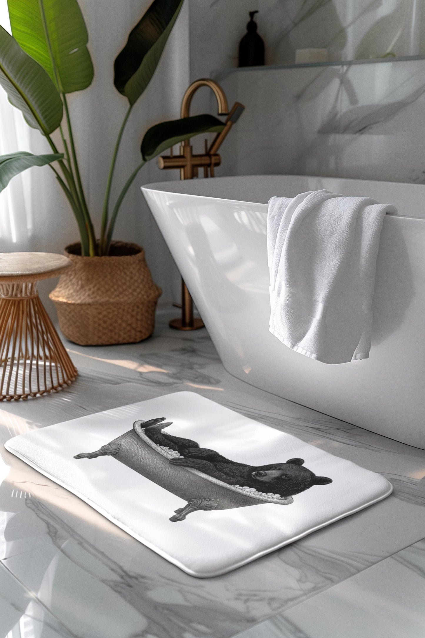 Bear Bath Mat – Rustic Cabin Bathroom Rug