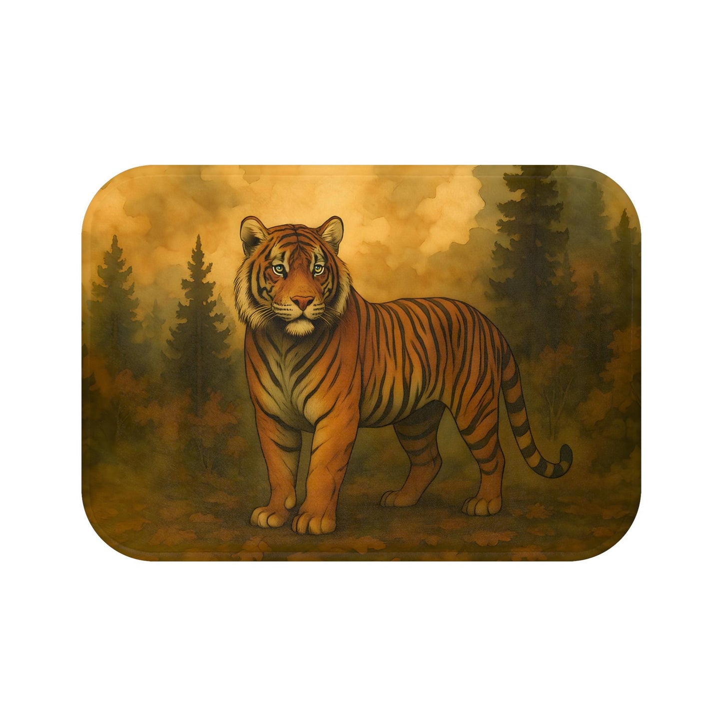 Tiger Bath Mat – Bold Jungle Animal Print Bathroom Rug