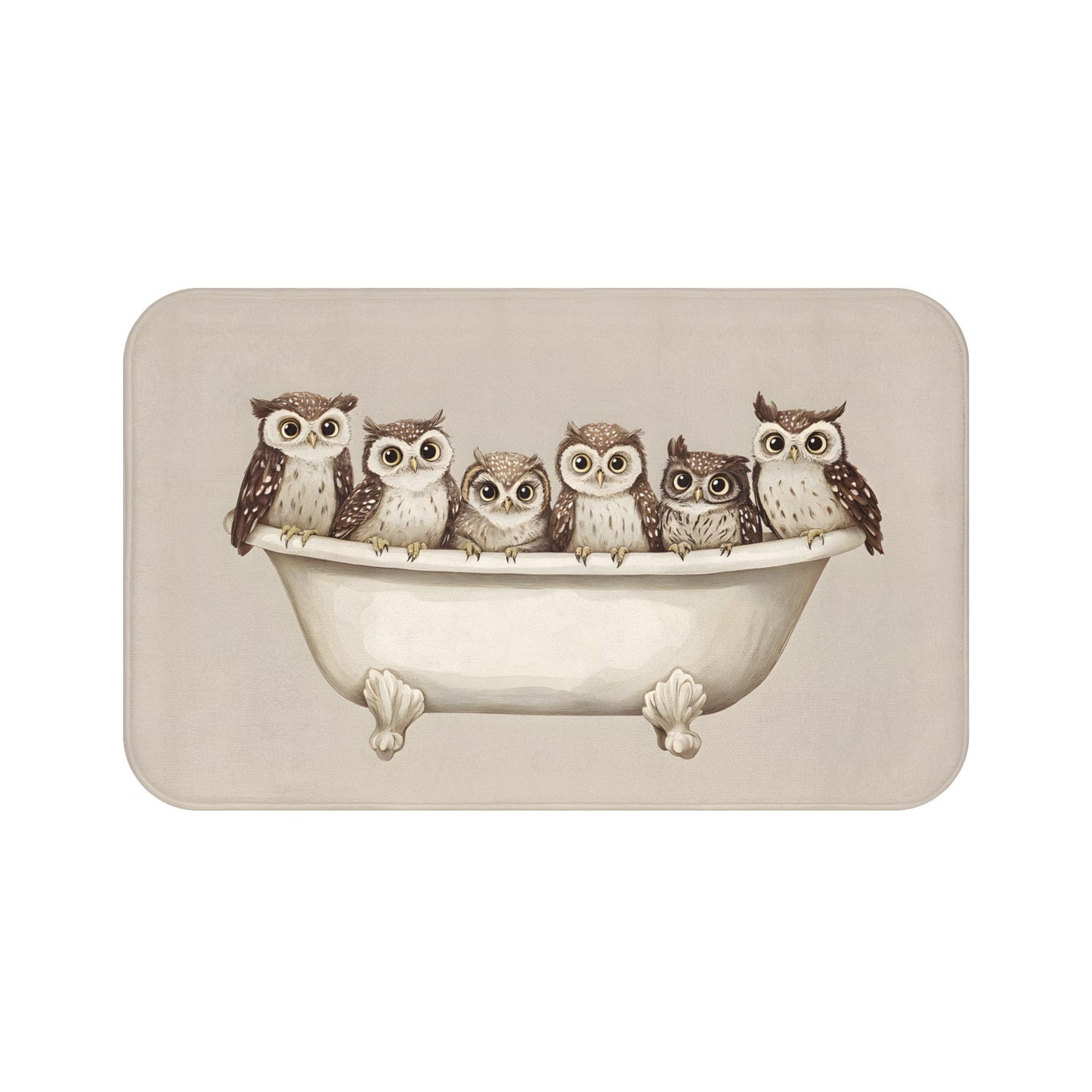 Owl Bath Mat – Woodland Animal Bathroom Rug