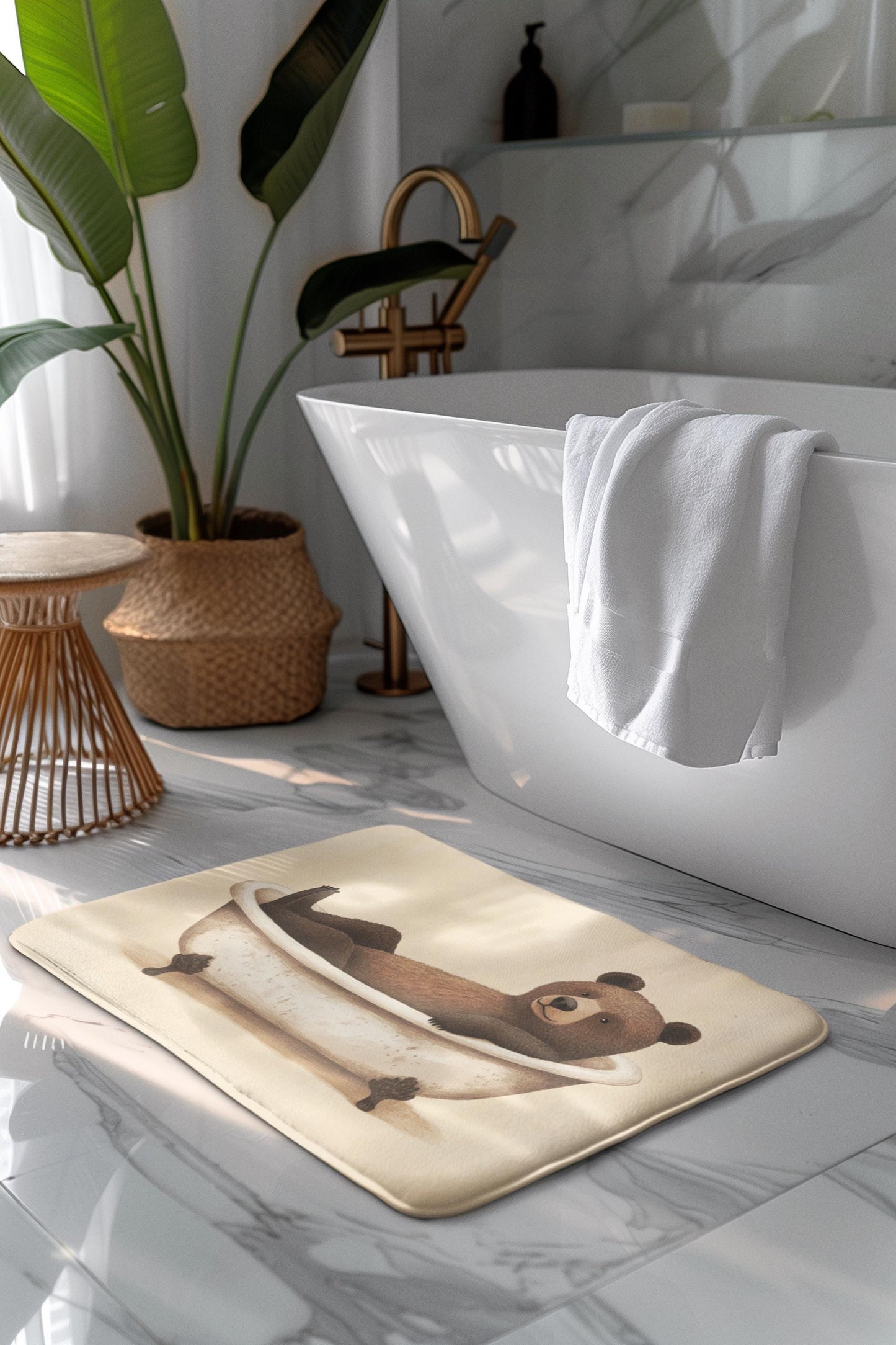 Bear Bath Mat – Rustic Woodland Bathroom Rug