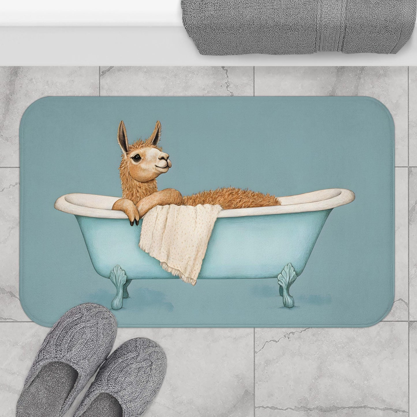 Llama Bath Mat – Cute Funny Animal Bathroom Rug