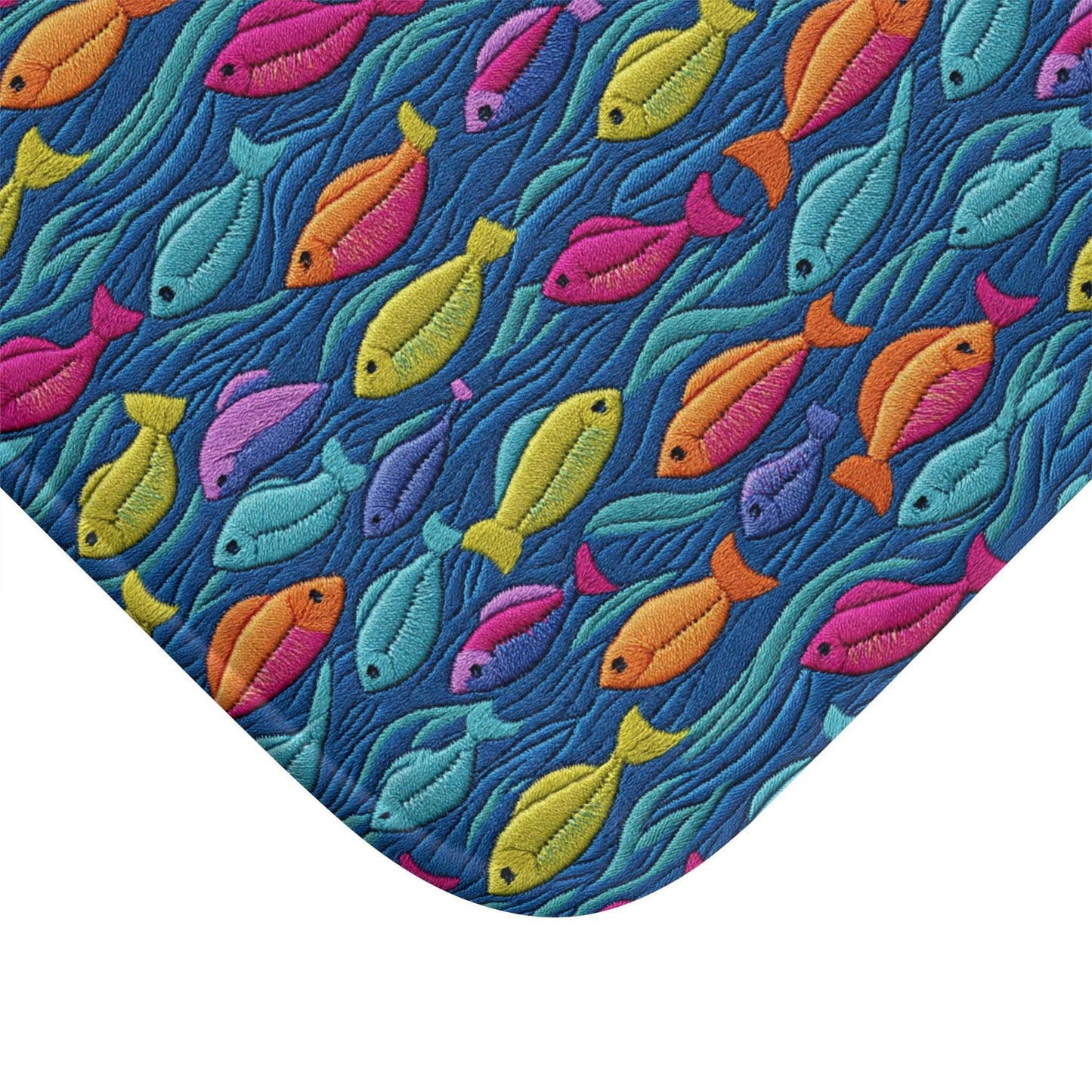 Colorful Fish Bath Mat – Ocean Theme Bathroom Decor