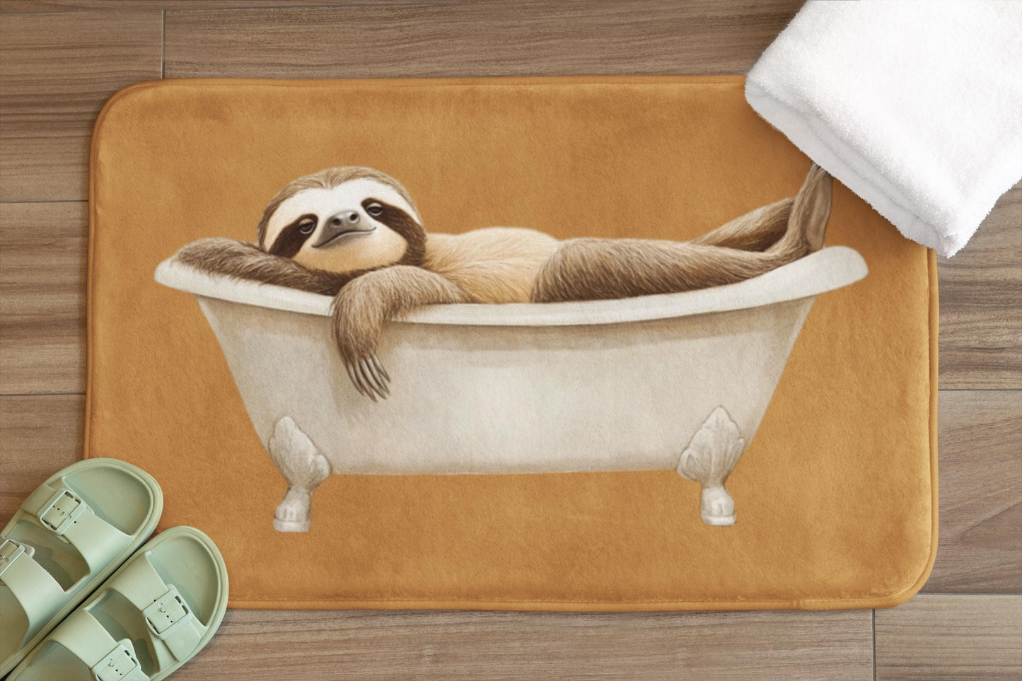Sloth Bath Mat – Cozy Animal Bathroom Rug for Relaxed Home Decor