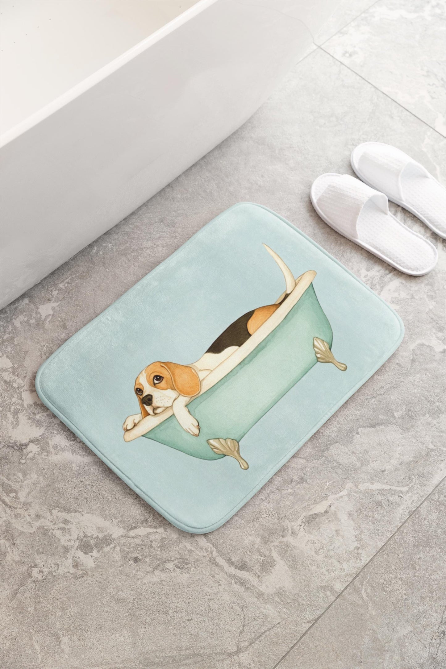 Beagle Bath Mat – Cute Dog Bathroom Rug