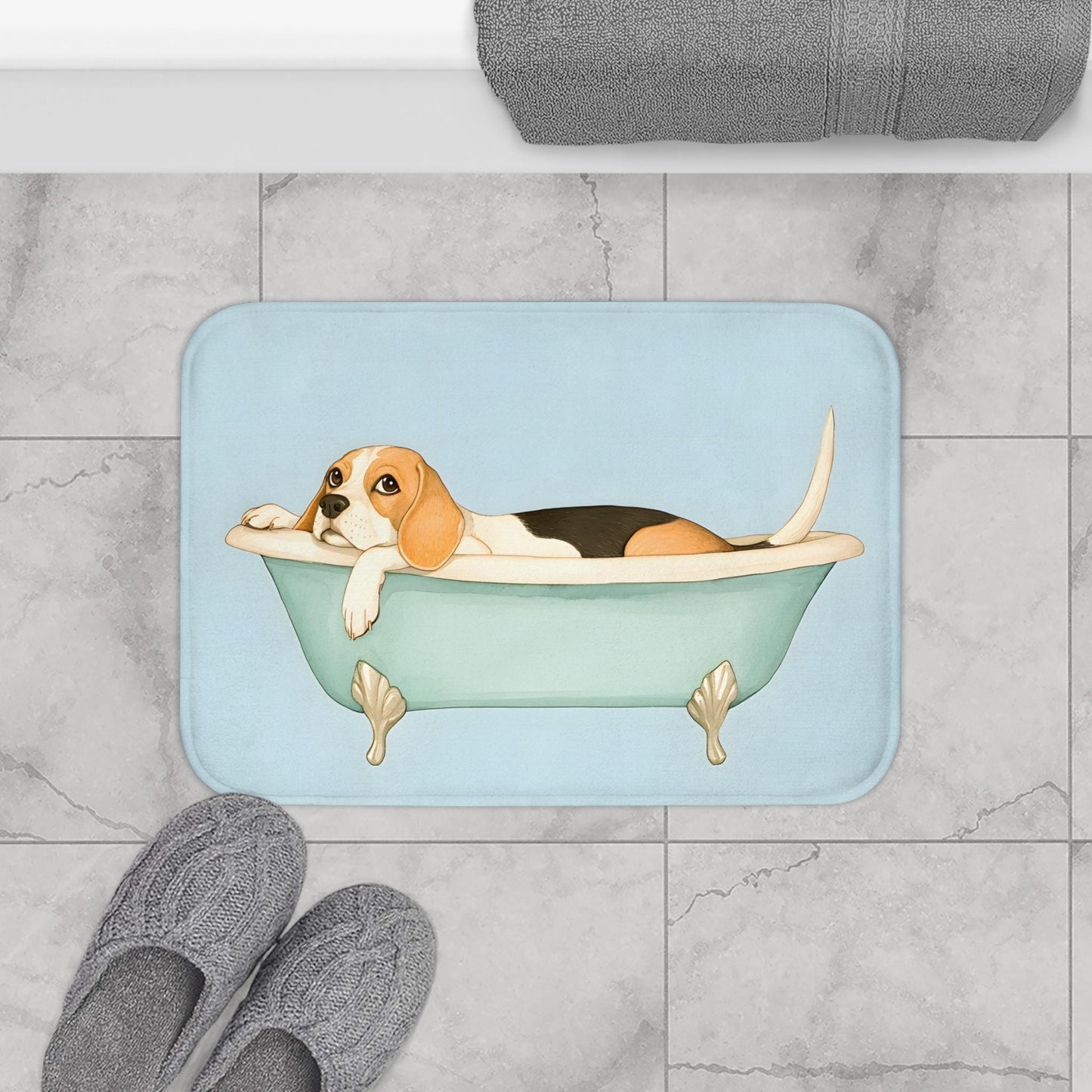 Beagle Bath Mat – Cute Dog Bathroom Rug
